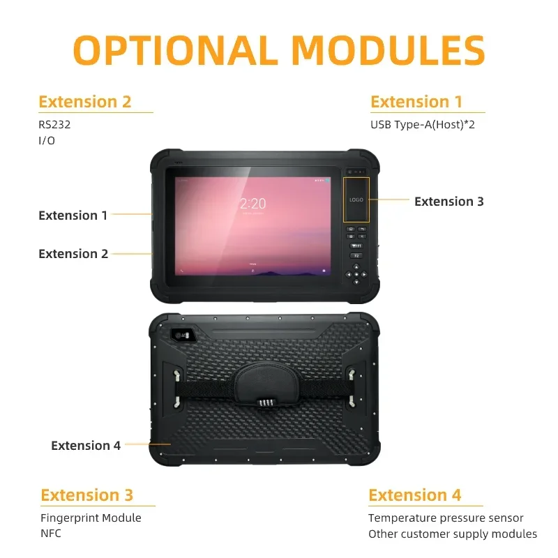 

Latest HUGEROCK S101 4gb 450 nit 500dbi computer With wristband And Sim Card outdoor rug tablets Industrial Tablet Pc Android