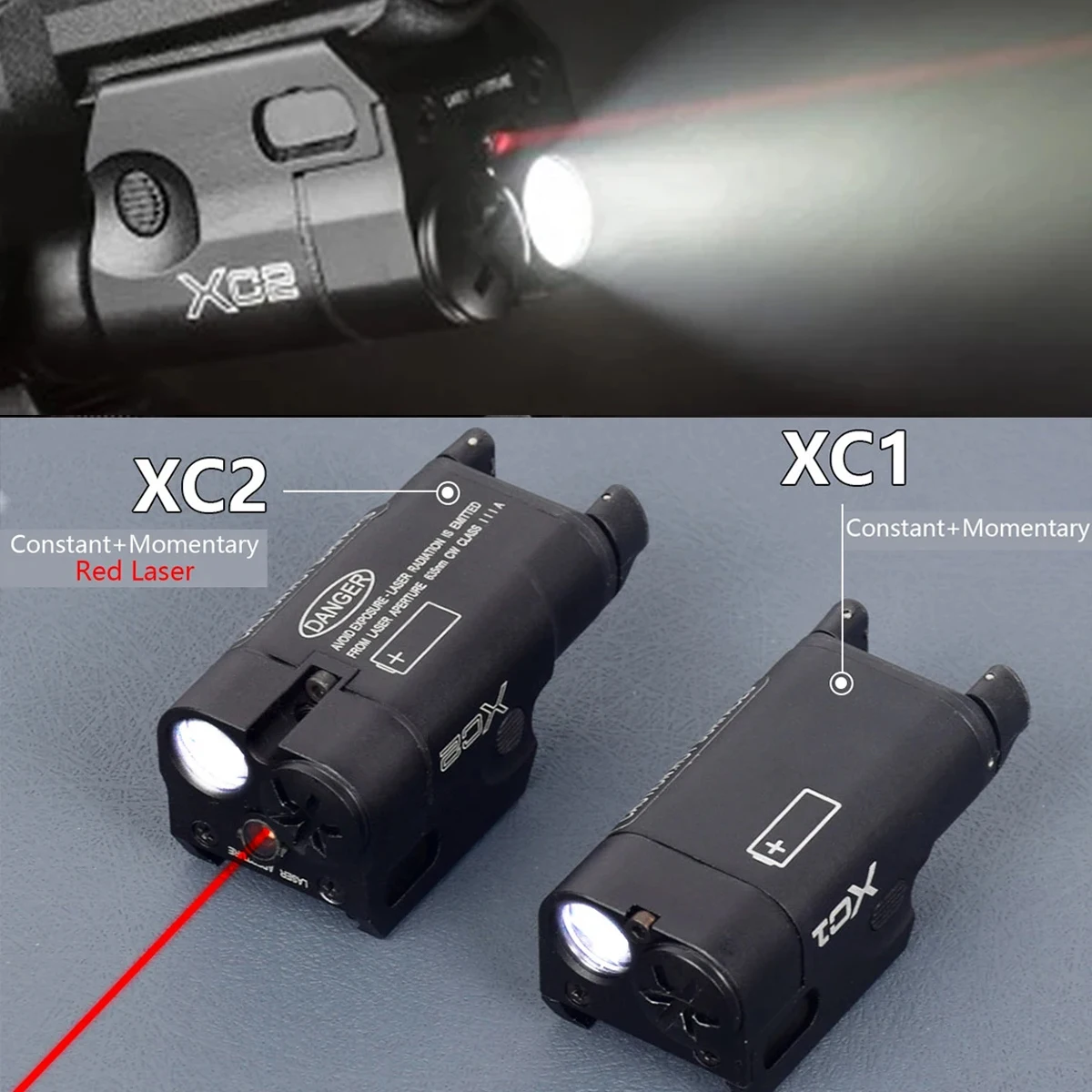 

Metal SF XC1 XC2 Light Surefire Lamp Flashlight For G17 19 18C P320 20mm Picatinny Rail 200Lumen Strobe Light Constant Momentary