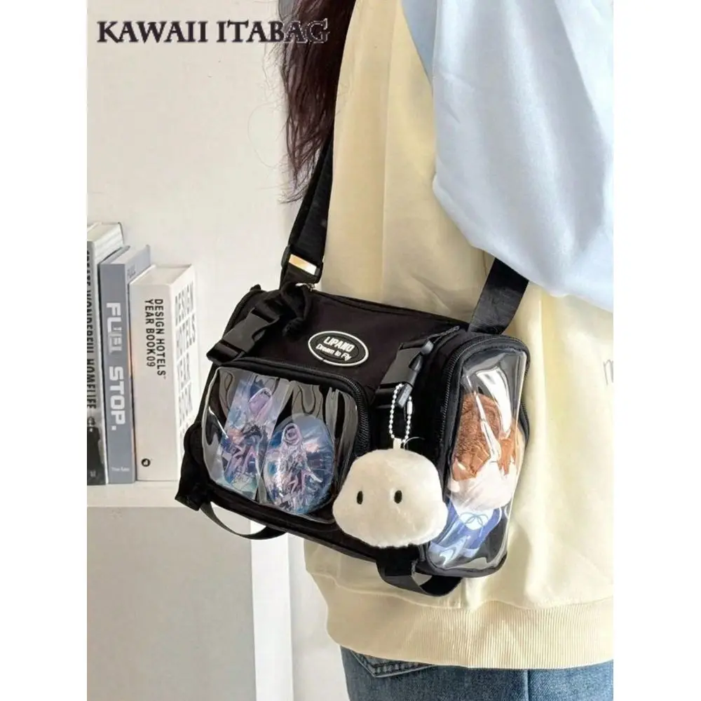 

New Cute College Style Bucket Bag For Female Students, 10cm Doll Side Bag, Transparent Fashion Crossbody Bag, Womens Small Wall