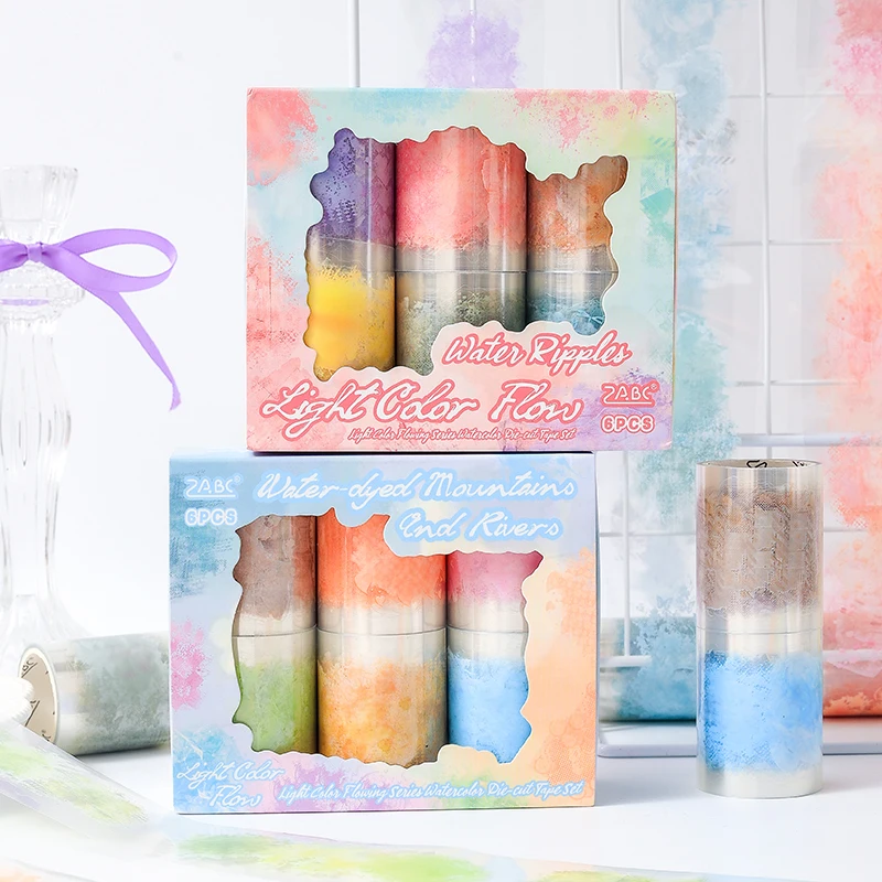 

2packs/LOT Light Color Flow Rhyme series cute lovely retro decorative PET tape