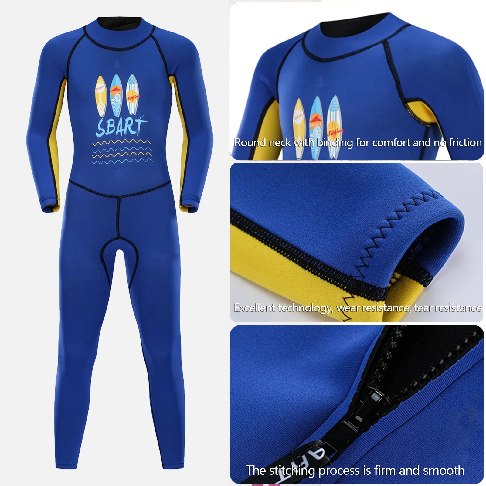 Children's Jellyfish Clothing,One-Piece Long Sleeve Boys Diving Suit, Thermal Warm 2.5mm Neoprene Wetsuits,Toddler Swimming Wear