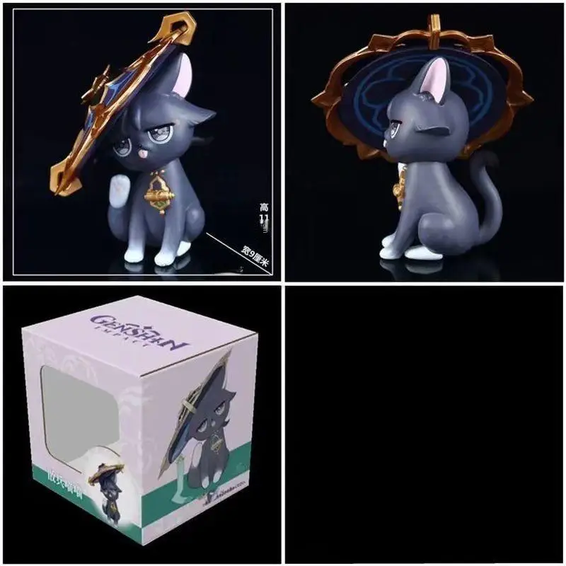 10cm Genshin Impact Zhongli Keqing Miko niedlichen Wanderer Yae Katzen Anime Figur Gk Action figuren PVC Statue Spielzeug Geschenke Modell Puppe