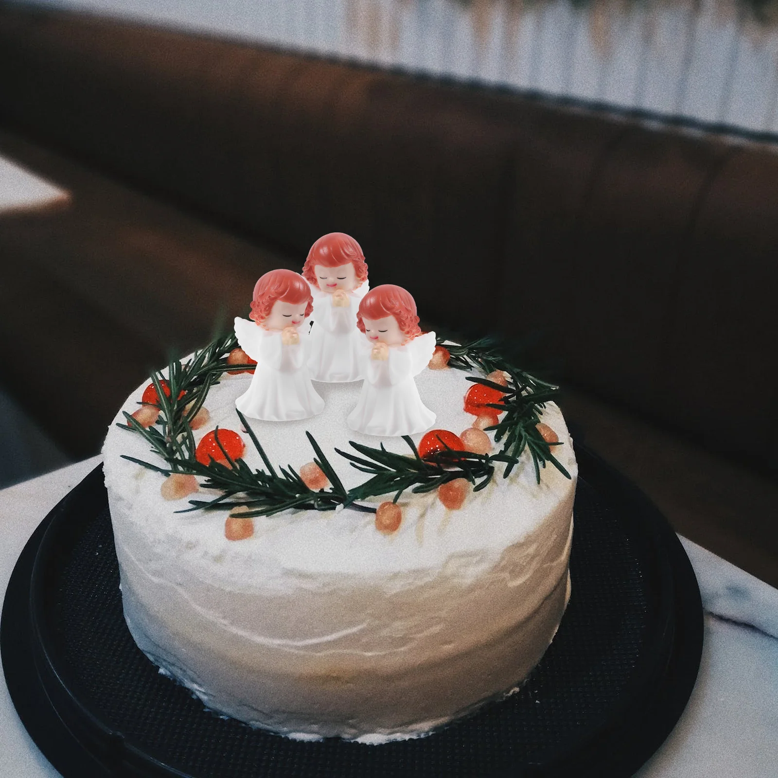 

3 pcs Angels Figurines Vinyl Cake Topper Decor For Miniature Garden Shadowbox Desktop Car Ornament Home Office Table Decoration