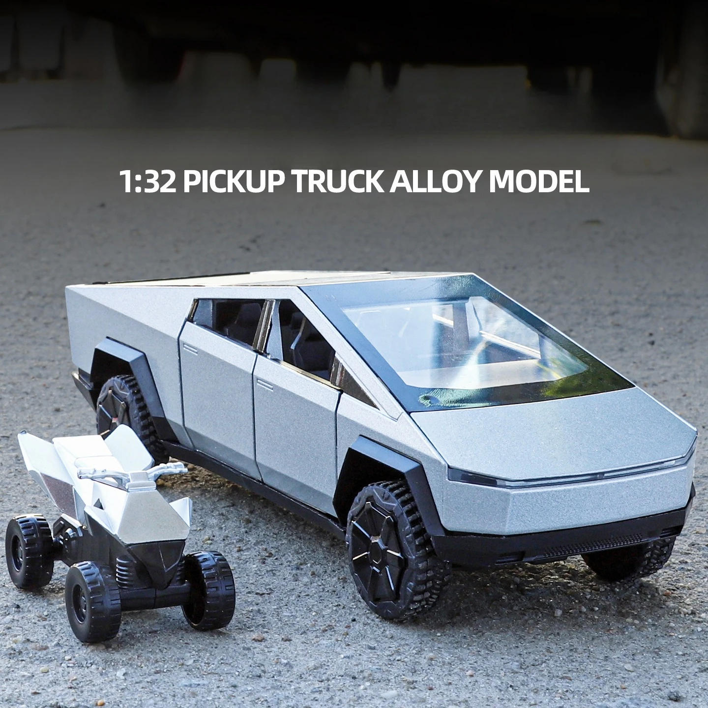 

1:32 Cybertruck Pickup, модель автомобиля из сплава, игрушка, имитация металла, литая под давлением модель, украшения, детские подарки на день рождения, коллекция