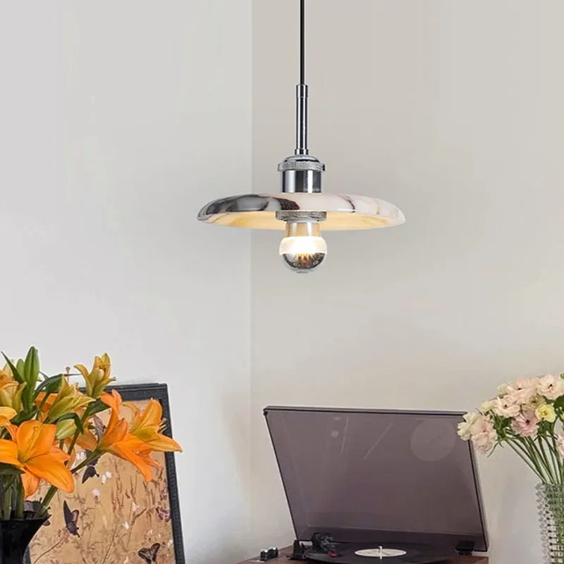 European Style Luxury Bulgari Marble Home Lighting Apartment Circular Restaurant Ceiling Droplight Bedroom Led Pendant Lamps