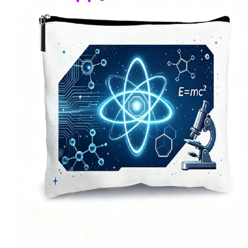 Teacher's Thankfulness Theme Canvas Tote Bag – Large Capacity Handheld Canvas Bag – Science Teacher's Daily Organization Bag