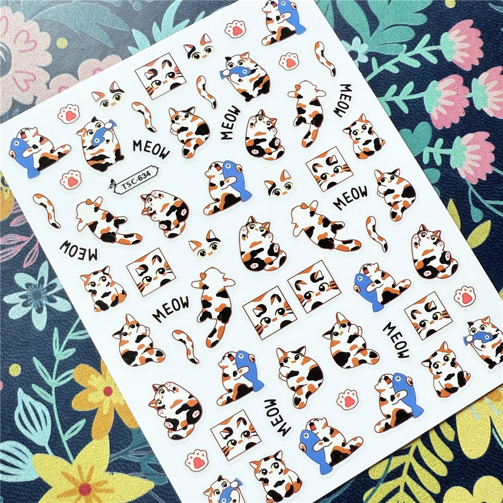 Newest TSC-632 plants and animals Nail Stickers: Blossom Your Style 3d nail art stickers decal template diy nail tool decorati