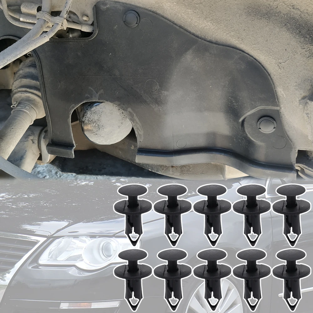 10 sztuk dla VW Passat B6 B7 2005 2006 2007 2008 - 2014 Błotnik silnika pod półką Podkładka pod korpusem Klips Mocowanie dywanu Nit