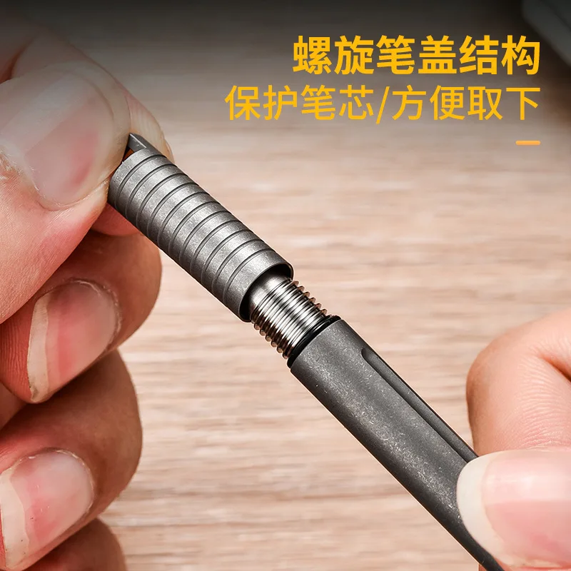 TC4 Titanium Alloy Short Mini Tactical Pen, Cnc Precision Machining, Portable Edc Keychain Signature Pen，A1322