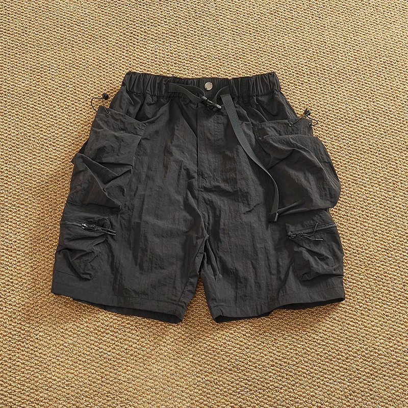 

Новые летние свободные прямые брюки Qui Dry, повседневные мужские уличные модные брюки с пятью точками, молодежная мода