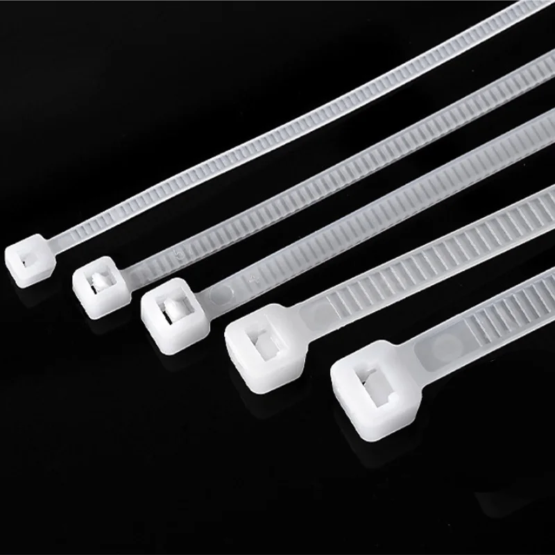 National Standard White PA66 Nylon Cable Ties 3x100 3x150 4x200 5x250mm Self Lock Wire Fastening Zip Tie