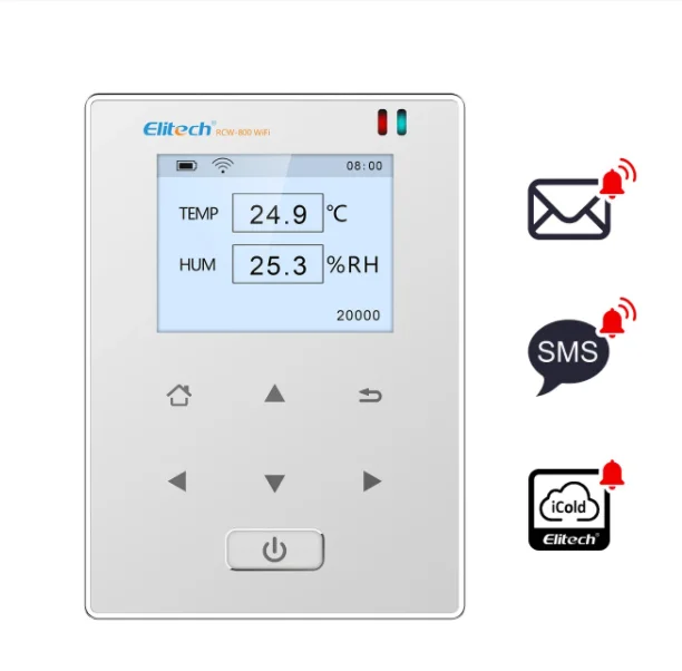 Newest Elitech RCW-800WiFi temperature and humidity data logger wireless remote monitor - both 2.4GHz and 5GHz supported