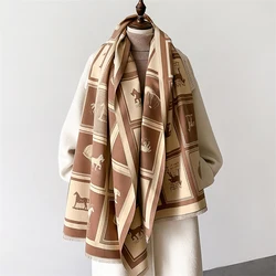 Women's Luxury Warm Scarf Imitation Cashmere Fashion Shawl for Going Shopping and Gathering Poncho for Lady 2024