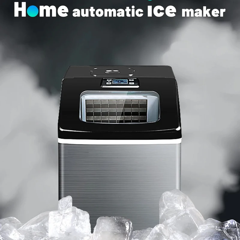 Ice Maker Machine Portable Ice Cube Maker Home Kitchen Office Bar 2.2L 12 Min Can Produces 24 Ice Cubes Automatic Cleaning 220V