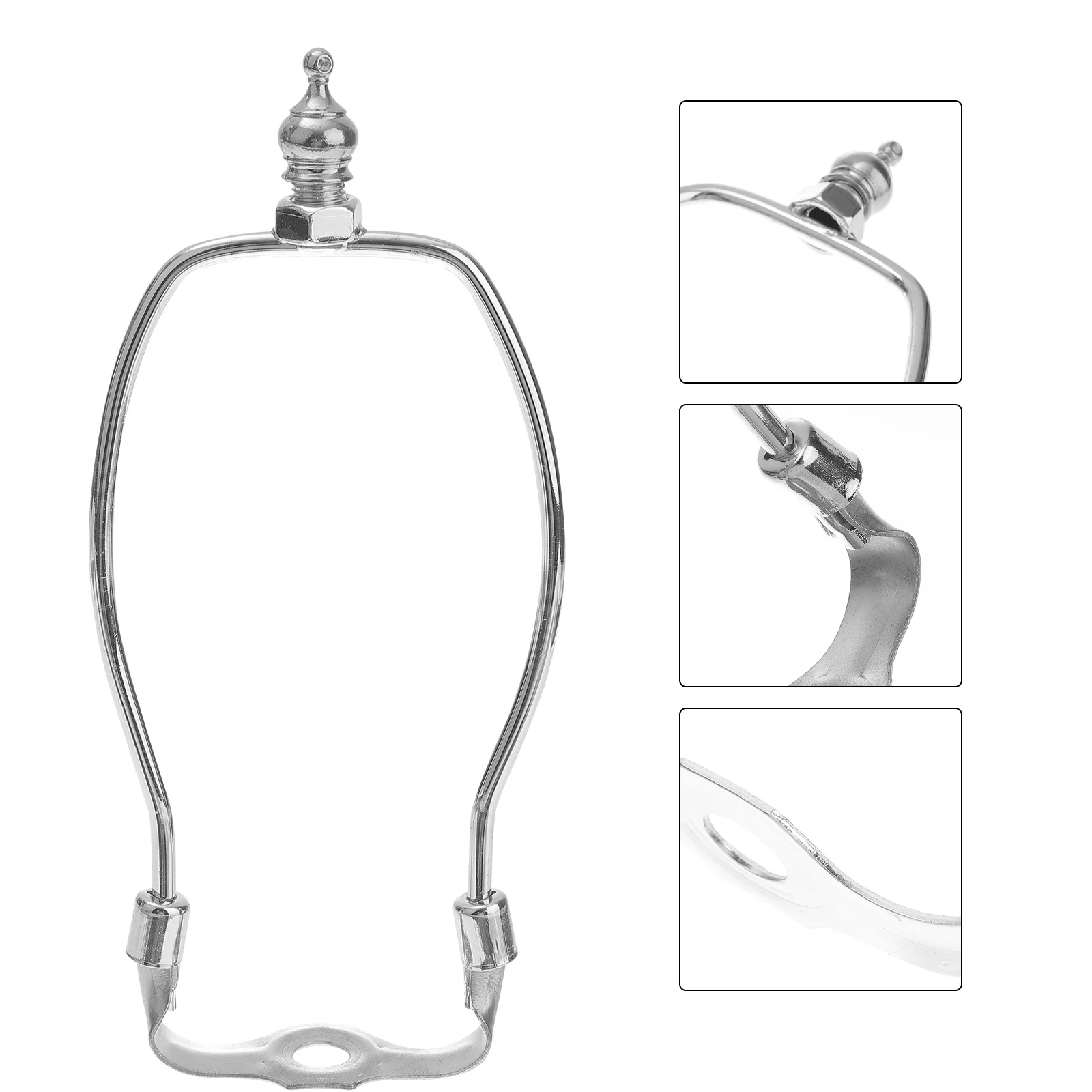 2 conjuntos de lâmpada de metal harpa 9 Polegada acabamento cromado à prova de ferrugem durável suporte de sombra para lâmpadas de chão de mesa acessórios de iluminação