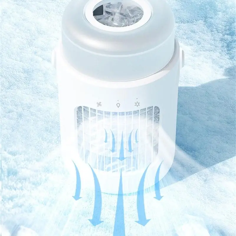 U1JE 휴대용 에어컨 팬 충전식 데스크탑 냉각 팬 3 속도 실내 실외 공간을위한 설정 테이블 팬