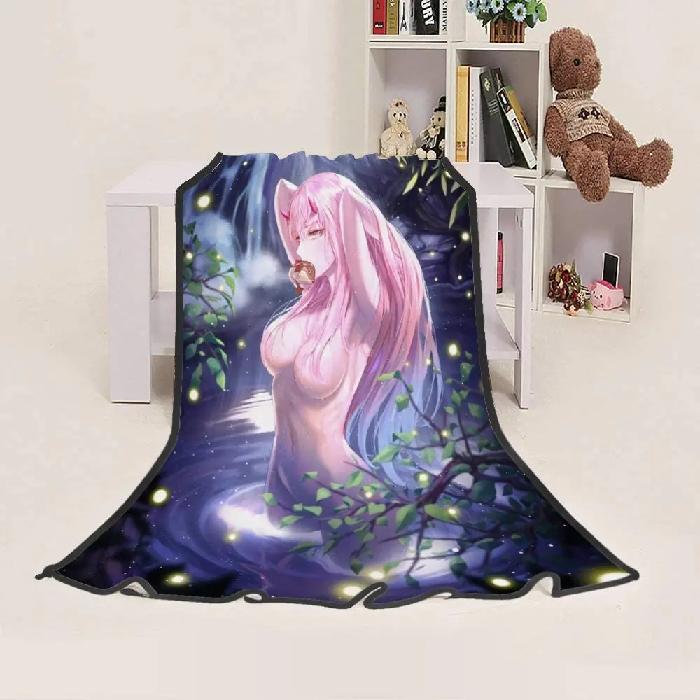 Lamgo Darling in The FranXX Blanket 3D Print Coral Fleece Blanket for Home Office Sofa Couch Nap Leisure Blanket 60x80 inch