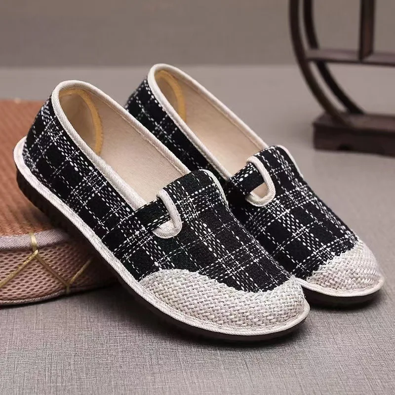 Fisherman's Shoes 2025 Summer Breathable One Step Mom's Shoes Lightweight Soft Bottom Old Beijing Cloth Shoes Linen Casual Shoes