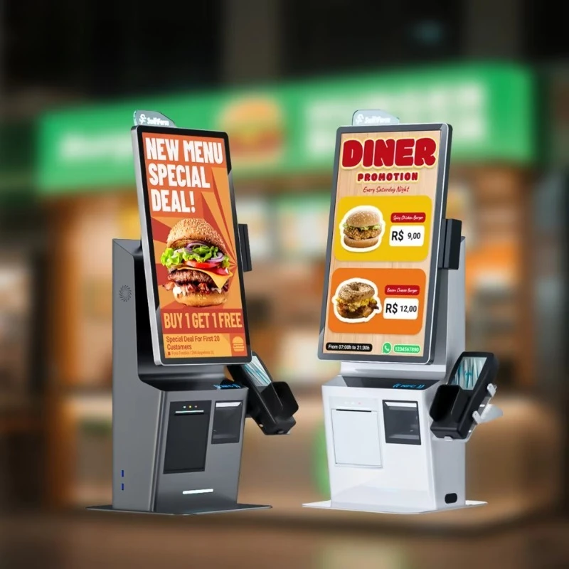 Desktop 18.5 Inch Windows Touch Screen Food Ordering Self Service Kiosk