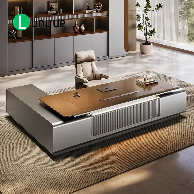 L Shaped Desk Modern Durable MDF Wood Eco Friendly CEO Manager Office Furniture Commercial