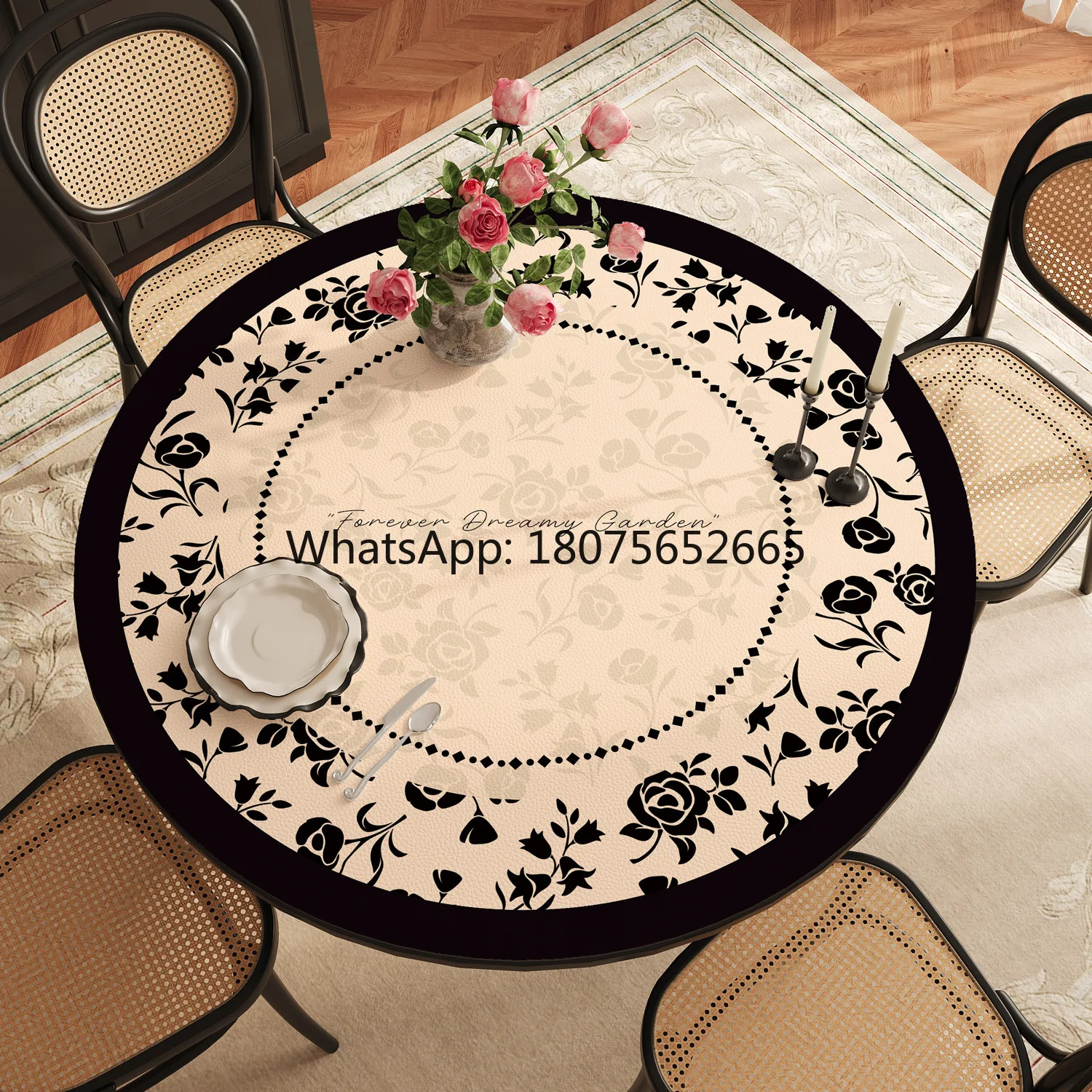 Round tablecloth, light luxury, high-end coffee table table mat