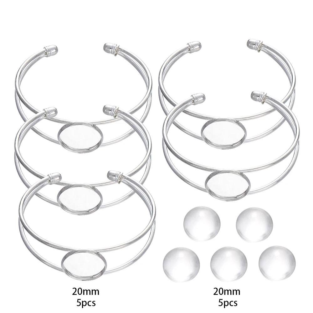 10 шт./компл., пустая основа для браслета со стеклянными кабошонами для браслетов «сделай сам», заготовки для лотков, настройки безеля, наборы для изготовления ювелирных изделий, аксессуары