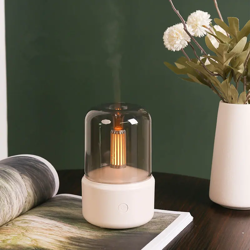 2023 New Essential Oil Diffuser 120ML Candlelight Ultrasonic Portable Air Humidifier Aroma Diffuser