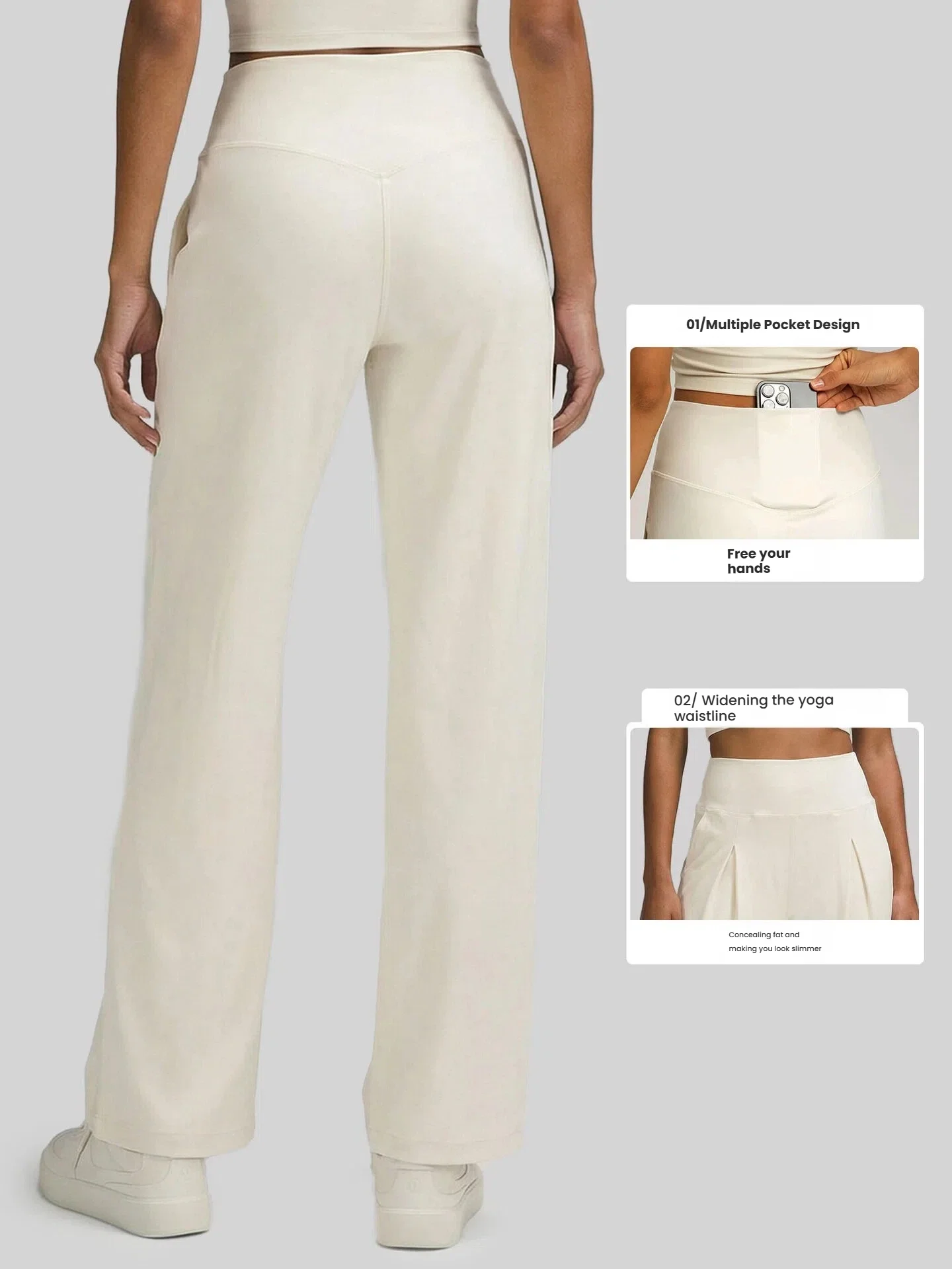 Women's High Waist Yoga Pants  Straight Leg Sweatpants Loose Casual Wide Leg Lounge Pants for Running Gym Training Trousers