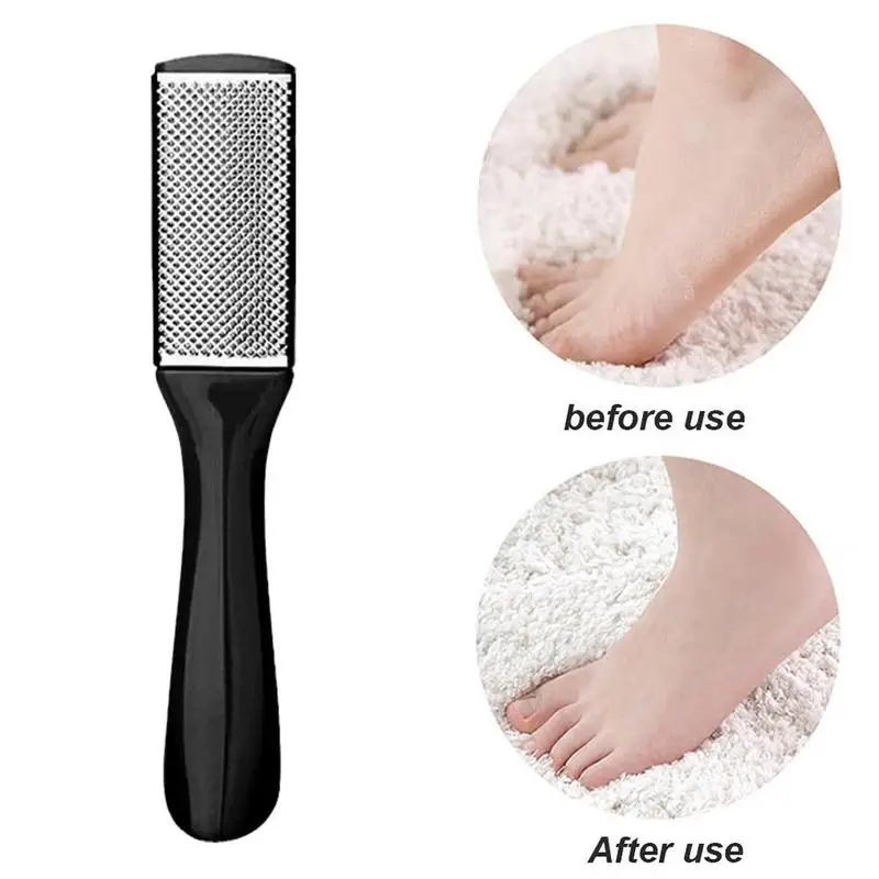 Stainless Steel Double Sided Foot Plate Brush Dead Skin Callus Keratin Remover Single Foot Grinder File for Pedicure Care