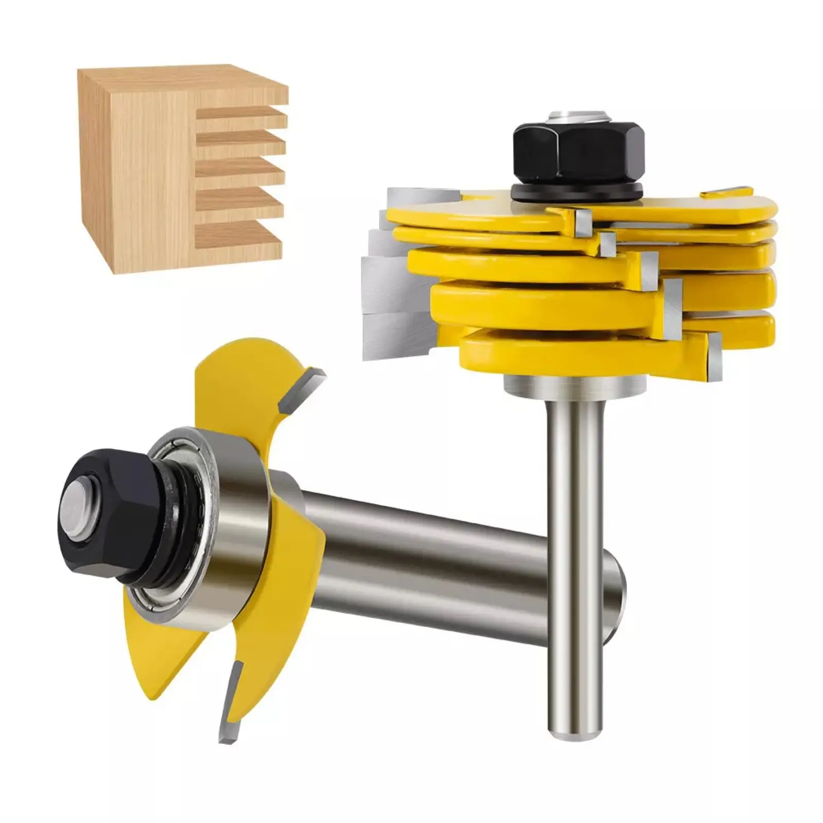 

2Pcs/lot 1/4" 1/2" Shank Router Bits Set Tongue & Groove T Shape Slot Milling Cutter For Wood Woodwork Cutting Tools Accessories