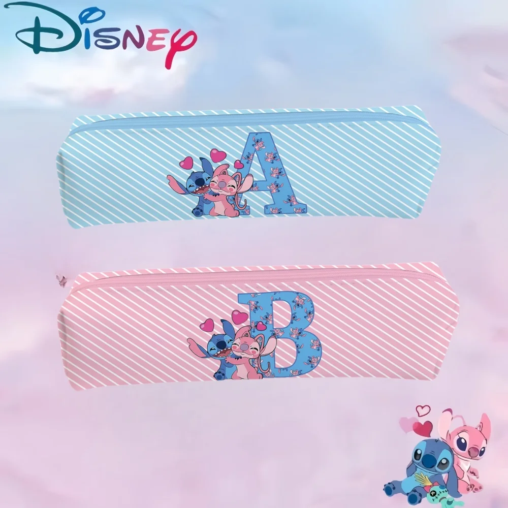 New Disney Stitch Anime Pencil Case Kawaii Lilo Stitch Print Pen Bag Cartoon Students Storage Bag Stationery Toy Christmars Gift