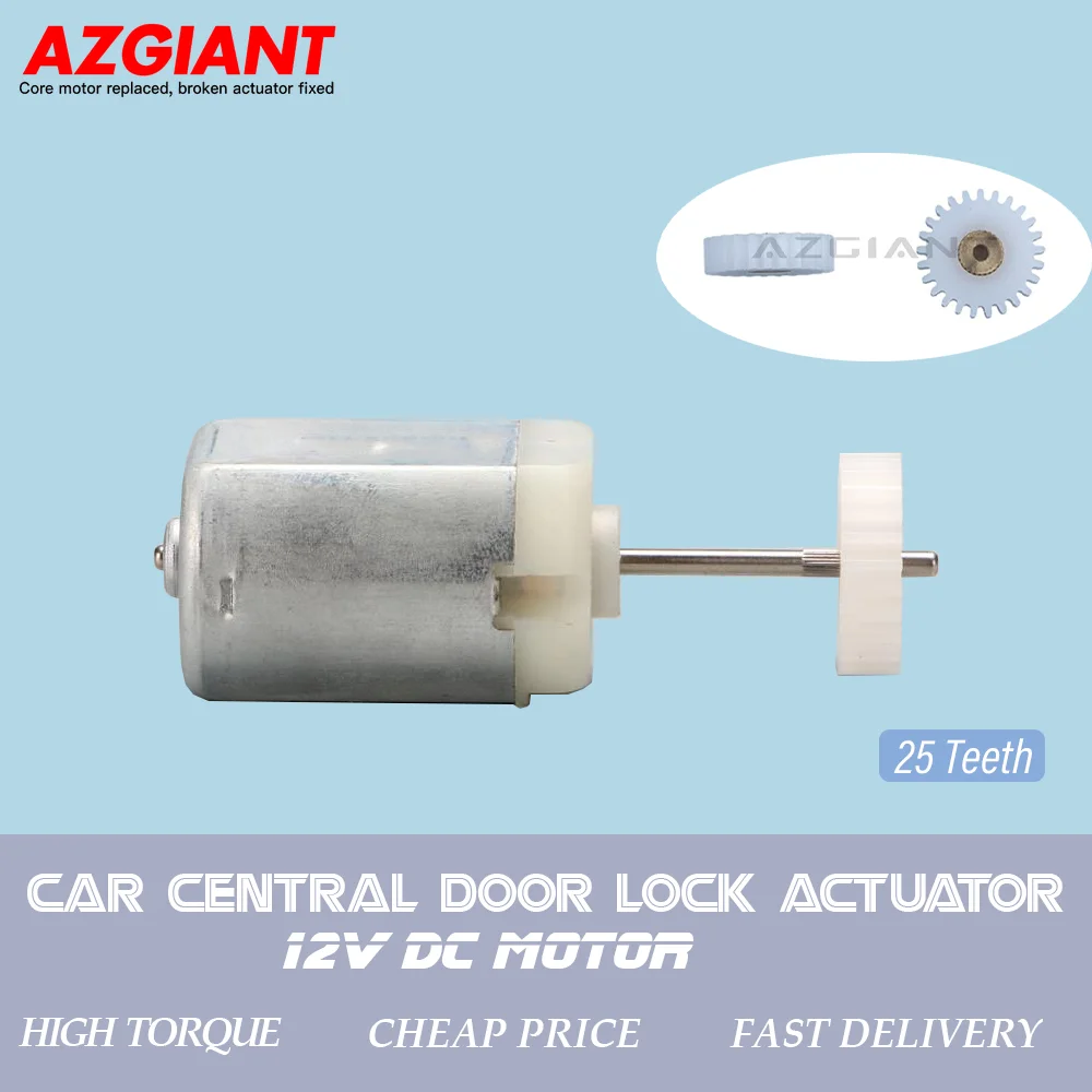 

AZGIANT 25 teeth Central Locking System Door Lock Actuator 12V DC Motor Repair Kit For Peugeot 206 MK1 CC FC-280SD-18165