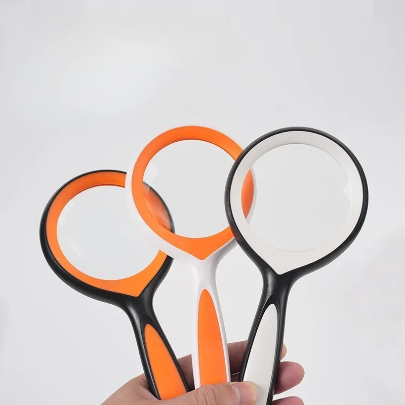 

75-90mm Handheld Magnifying Glass 10x Kids Seniors Magnifier Reading Exploration Non-Slip Shatterproof Loupe Lens Helping Hands