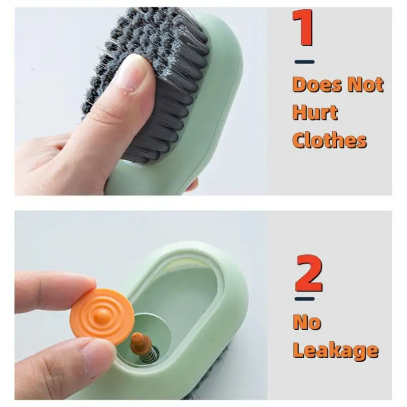 Multifunction Cleaning Shoe Brush Soft-bristled Automatic Liquid Shoe Brush Long Handle Brush Clothes Brush House Cleaning Tool