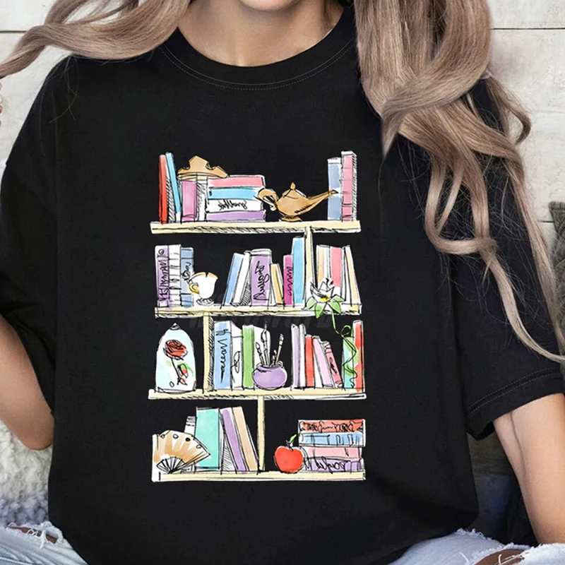 Retro Comfort Funny Reading Women T-shirts Gift for Book Lover Short Sleeve T-shirt Retro Bookworm Soft Tee Bookish Casual Tops