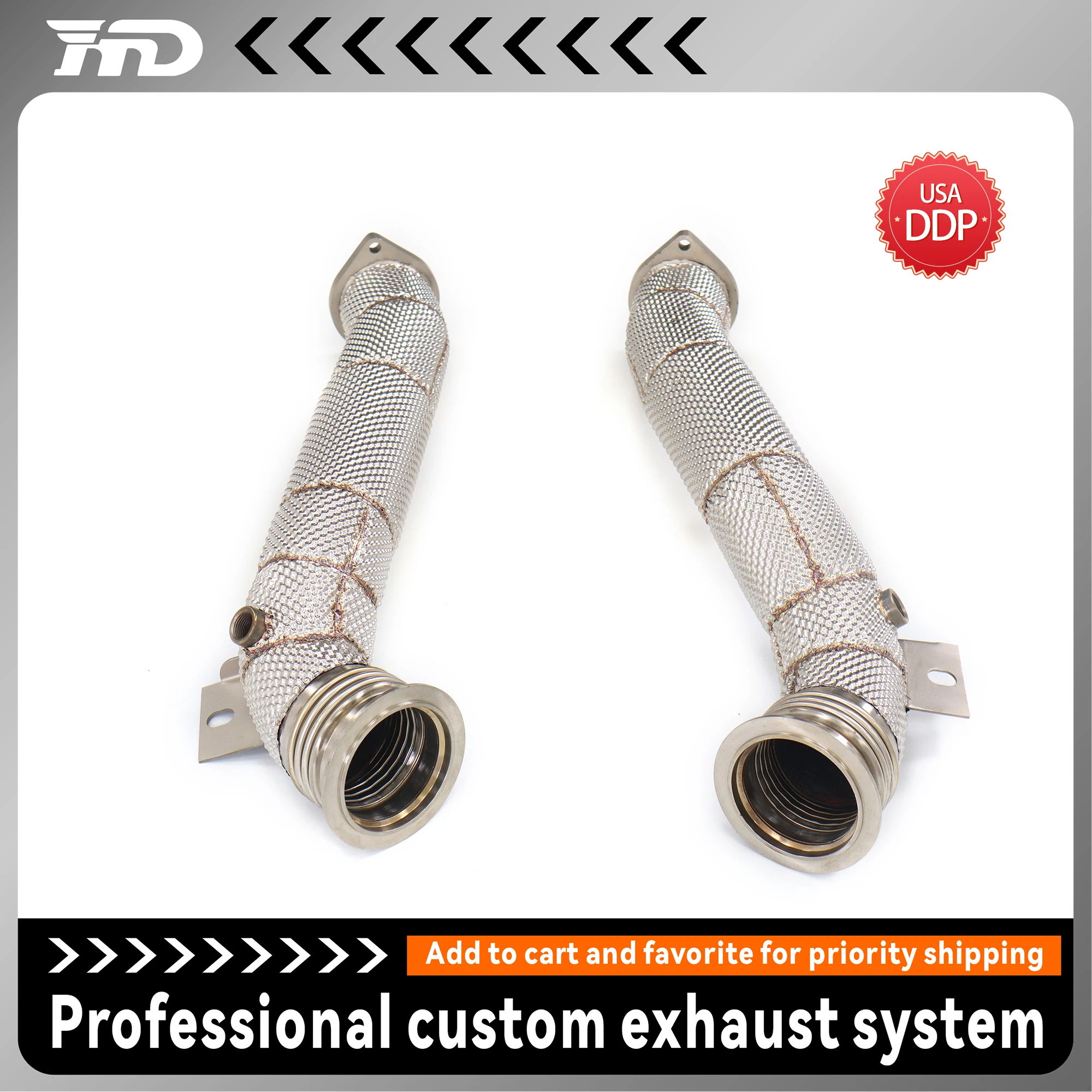 

HMD exhaust system high flow downpipe for BMW 760i F02 6.0T with heat shield racing pipe