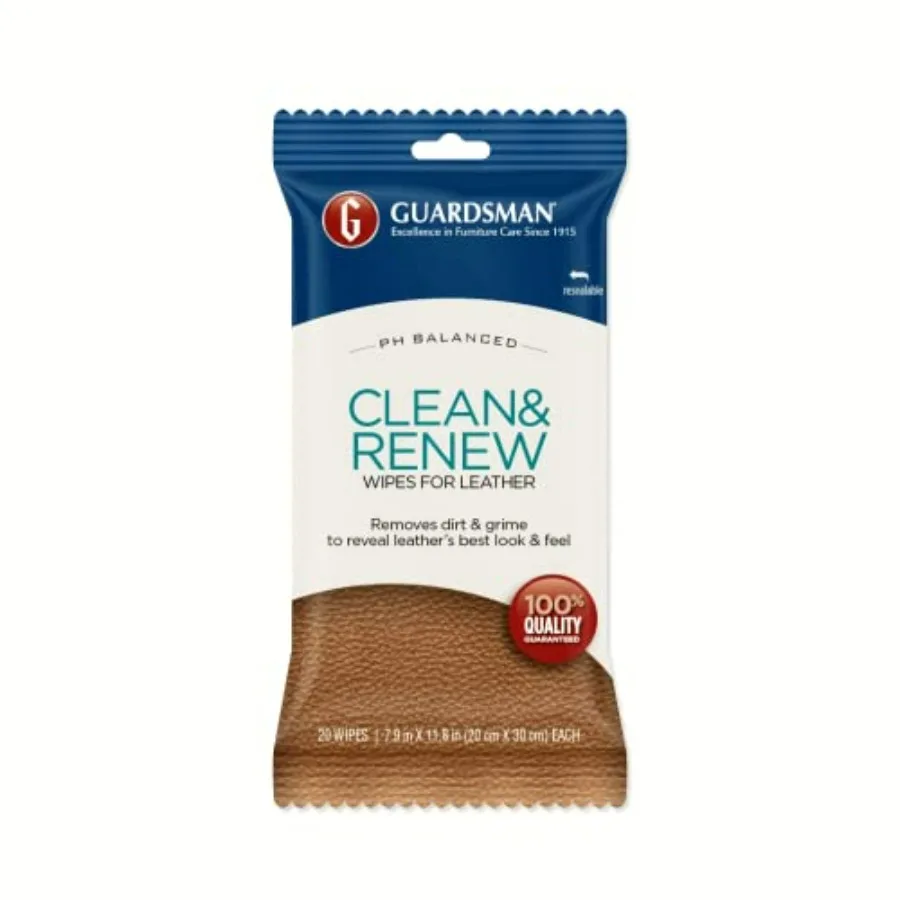 

Clean and Renew Leather Protector for Leather Furniture and Car Interiors Small Leather Goods and Leather Shoe Cleaner, Wipes 2