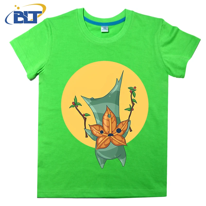 Camiseta con estampado de Kork the Korok para niños, tops casuales de manga corta de algodón, adecuados para niños y niñas, Verano