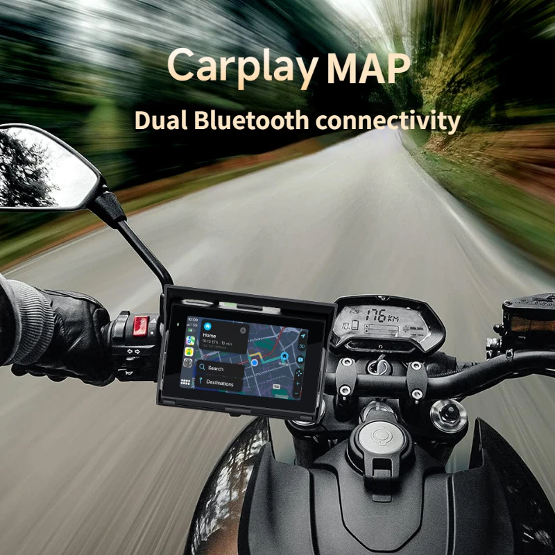 

Carplay & Android Auto High Quality 5inch MP5 Player with Carplay Navigation and IP65 Waterproof for Motorcycle carplay map