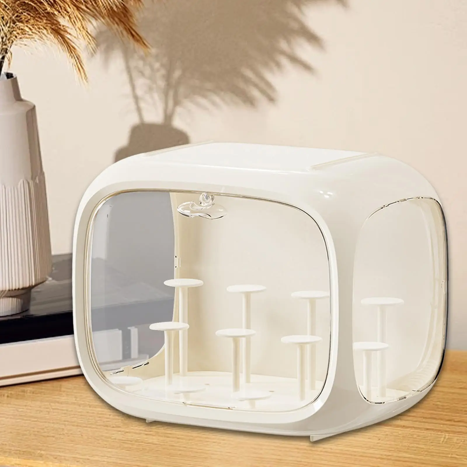 

Figure Display Case Elegant Doll Organizer Holder Countertop Toy Storage Organizer Doll Storage Box for Mini Action Figures