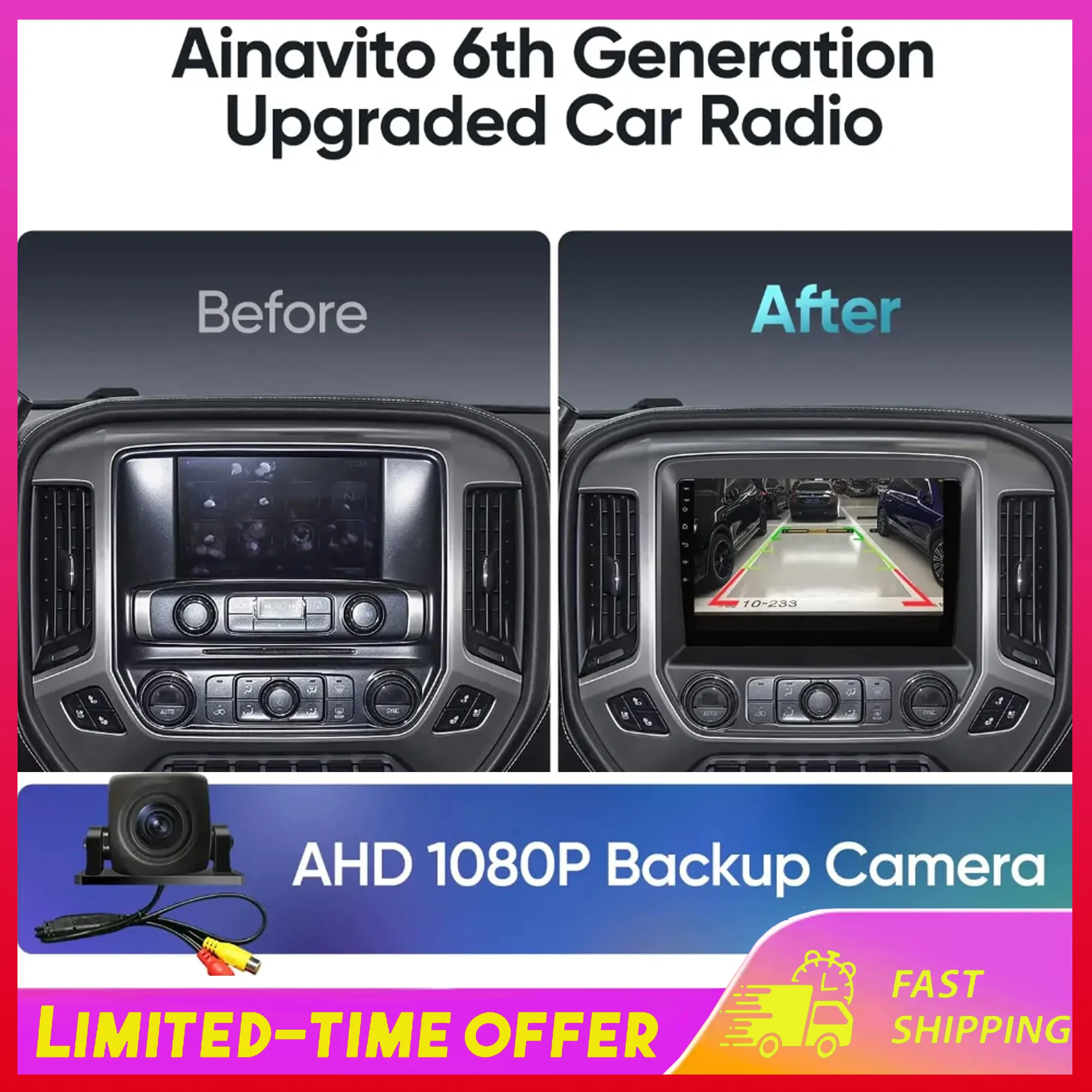 

Автомагнитола с навигацией для Chevrolet Silverado GMC Sierra 2014-2018, CarPlay, Android Auto, высокое разрешение, камера заднего вида, мультимедиа