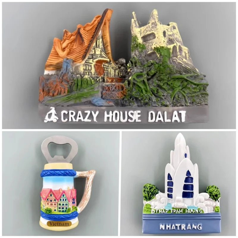 Vietnam Fridge Stickers Đà Lạt Travel Souvenirs Crazy House Hanoi Nha Trang Fridge Magnets Home Decoration Wedding Gifts