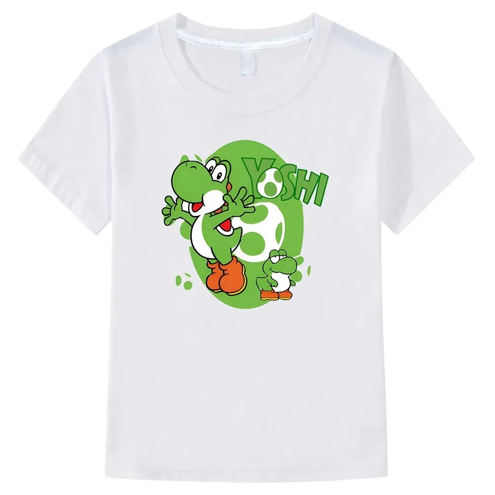 100% Cotton Children Clothes Boys/Girls T-shirt Super Smash Bros Yoshi Shirt Cartoon Print Kids T Shirt Summer Casual Baby Tees