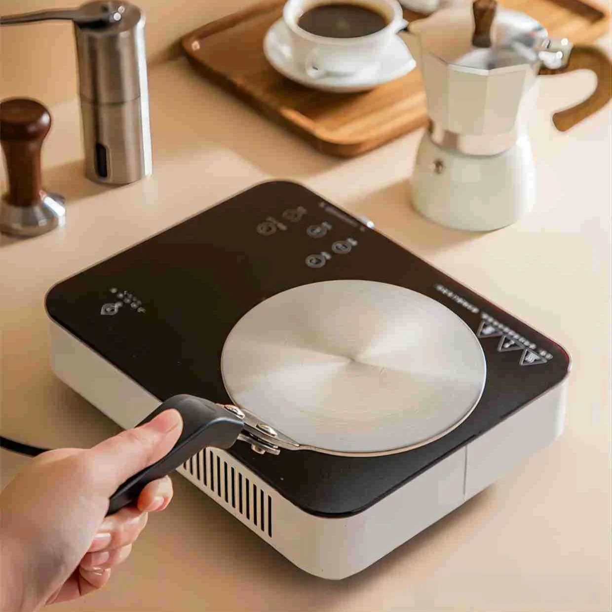 High-end Mocha Pot Heat Diffuser Plate - Ceramic Coffee Pot/Glassware Heat Conductive Disk for Induction Cooktop
