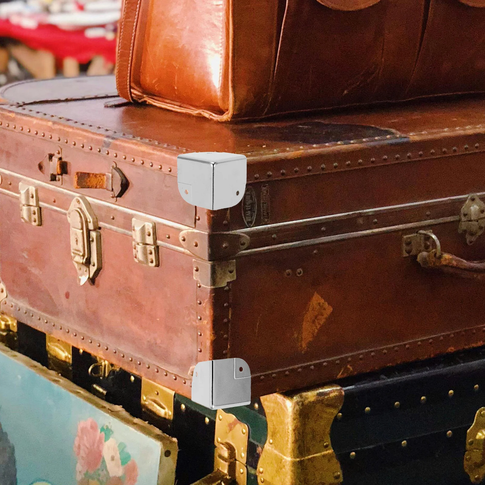 

6Pcs Metal Box Corner Protectors Guards for Table Desk Furniture Corner Protection and Safety Edge Protector