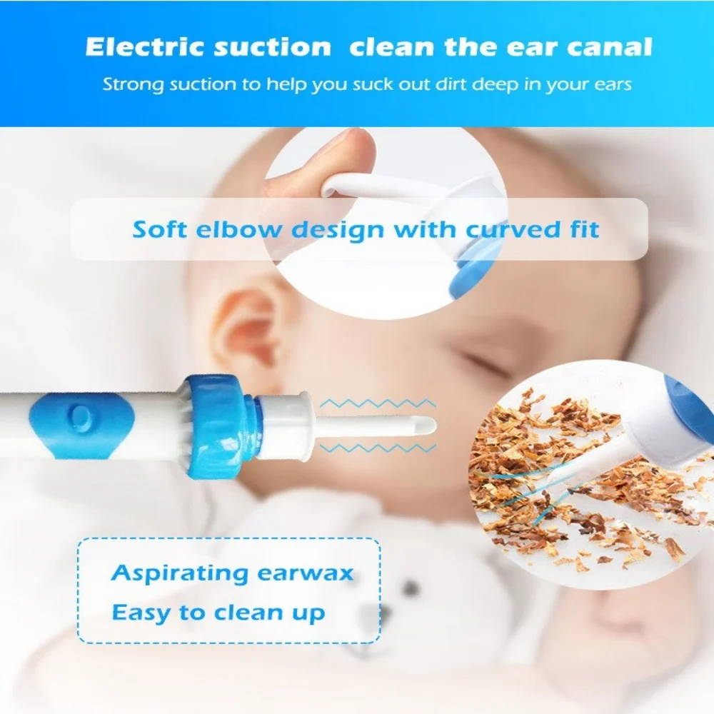 Ear Wax Removal Tool Electric Ear Cordless Safe Vibration Painless Ear Cleaner Silicon Ear Spoon Tool Set for Adults & Children - view 3