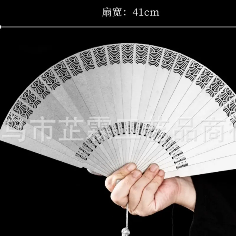 

7-Inch Xiangyun Steel Stainless Ancient Style Fan Circular Decorative Handmade