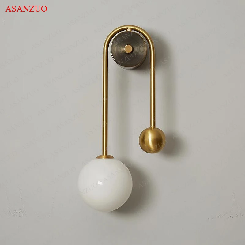 

Modern Glass Ball LED Wall Lamp Gold Home Decor Lighting fixtures Living Room Bedroom Wall sconce Luminaire