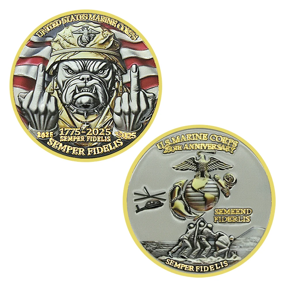 U.S. Army & Marine Corps 250th Anniversary Commemorative Challenge Coins Military Collectible Medals Gifts - Image 3