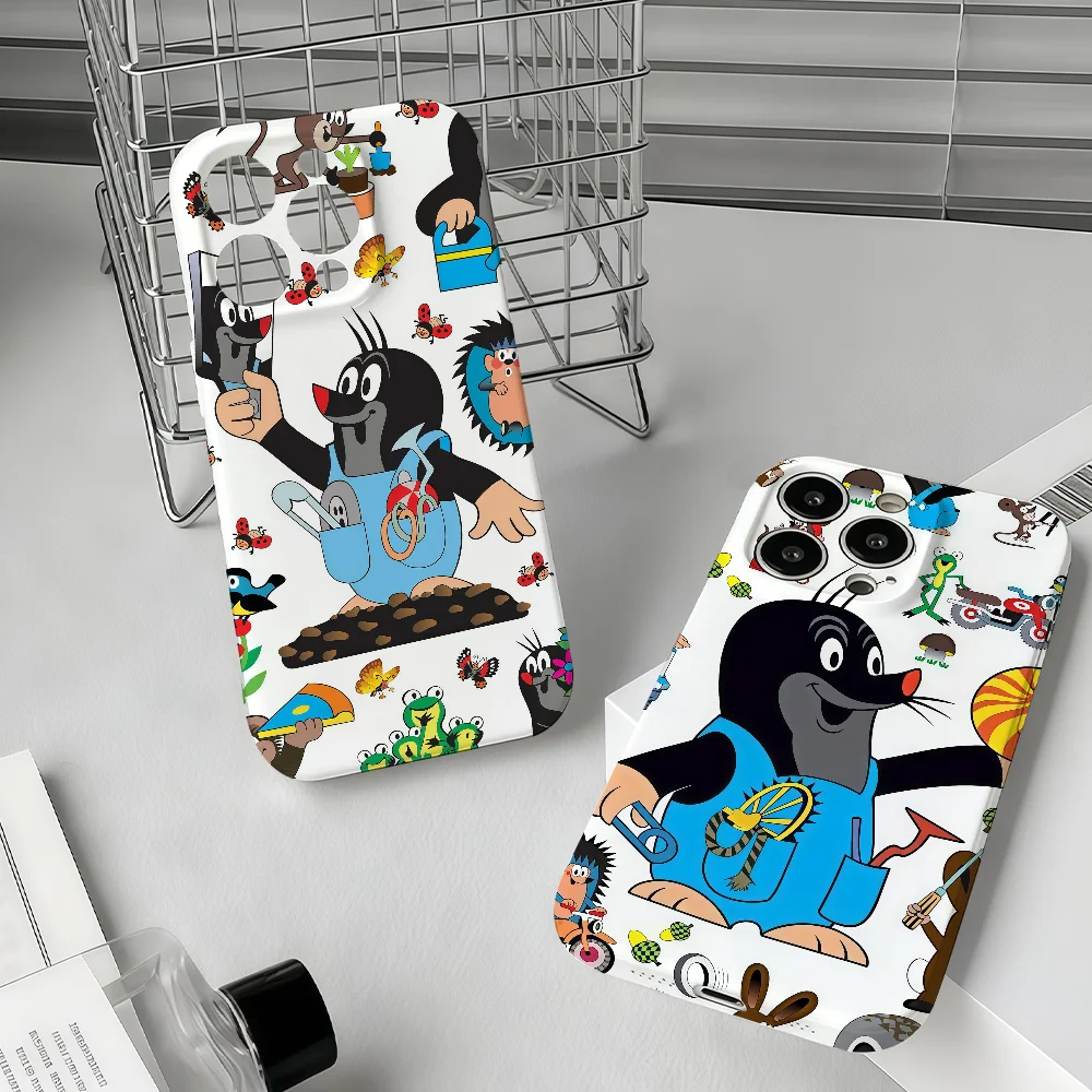 

Cute The Little Mole Art Phone Case For IPhone 17 16 15 14 13 12 11 Plus Pro Max Mini Precise Hole Matching Film Covers